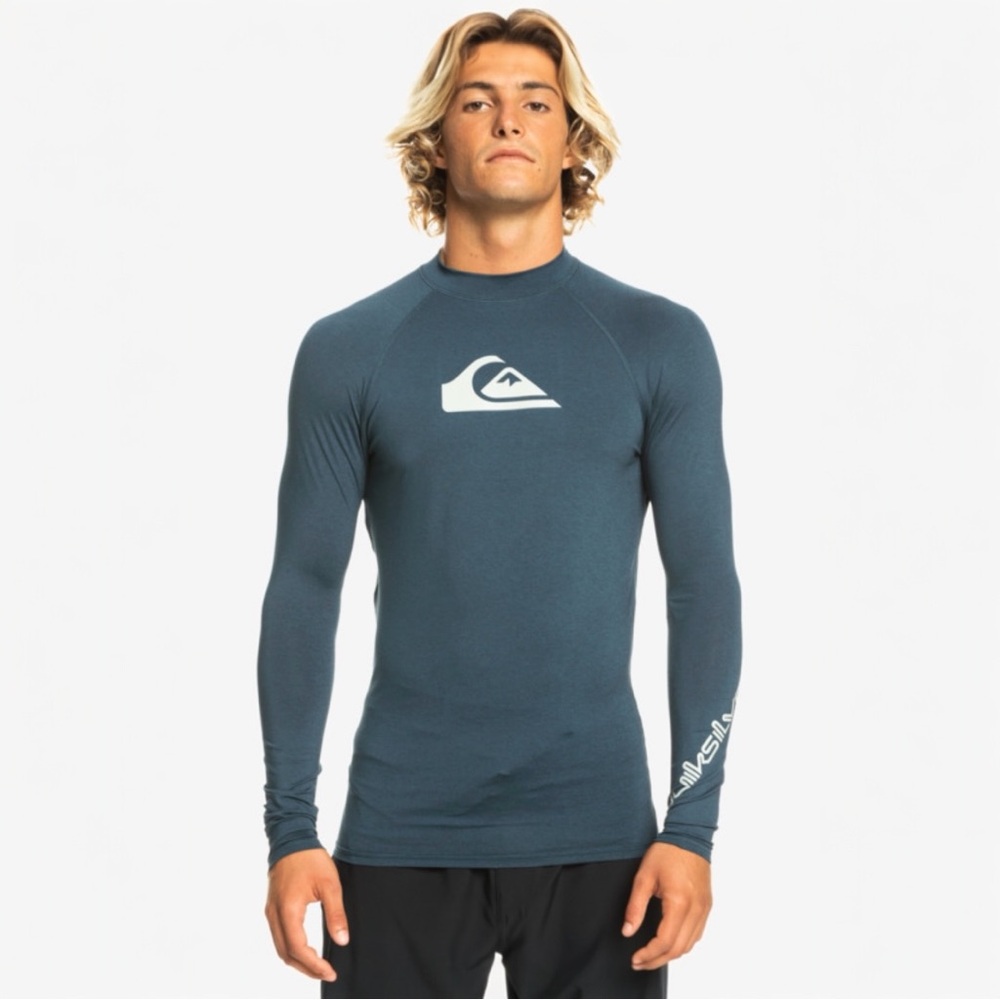 Quicksilver Youth All Time UPF 50+ Long Sleeve Rashguard Surf Shirt Sz L